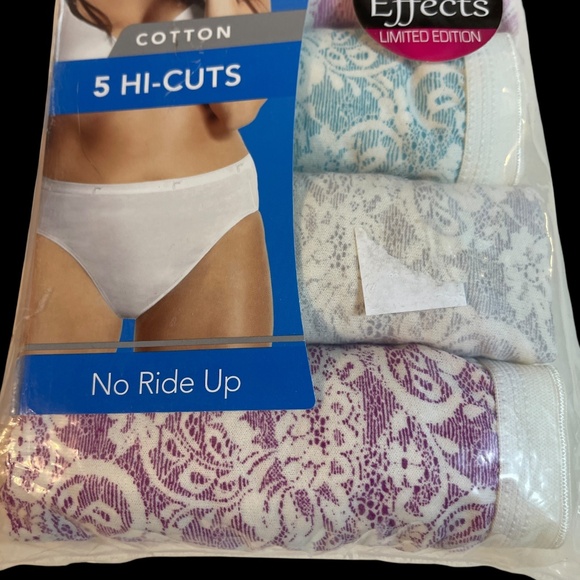 JMS Just My Size Lace Effects Cotton Briefs 5 Pack Underwear Panties Plus Sz 14 - Picture 5 of 13